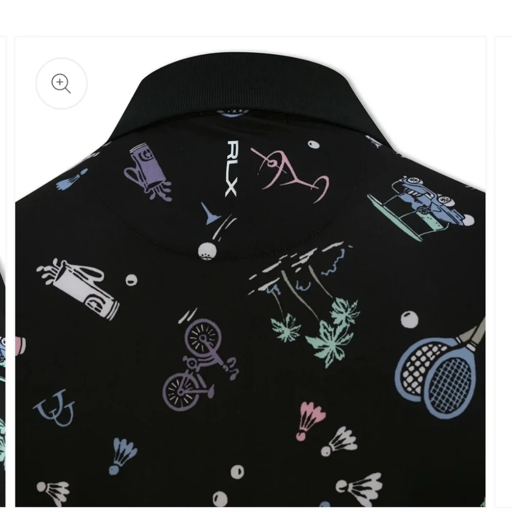 Ralph Lauren Ladies Black Racquet Print Sleeveless Polo Size Small - Picture 4 of 5